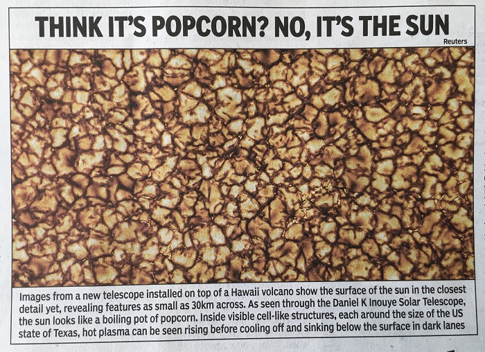Think it’s popcorn, no it’s Sun