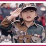 Five years old Esther Hnamte singing the National Anthem of India